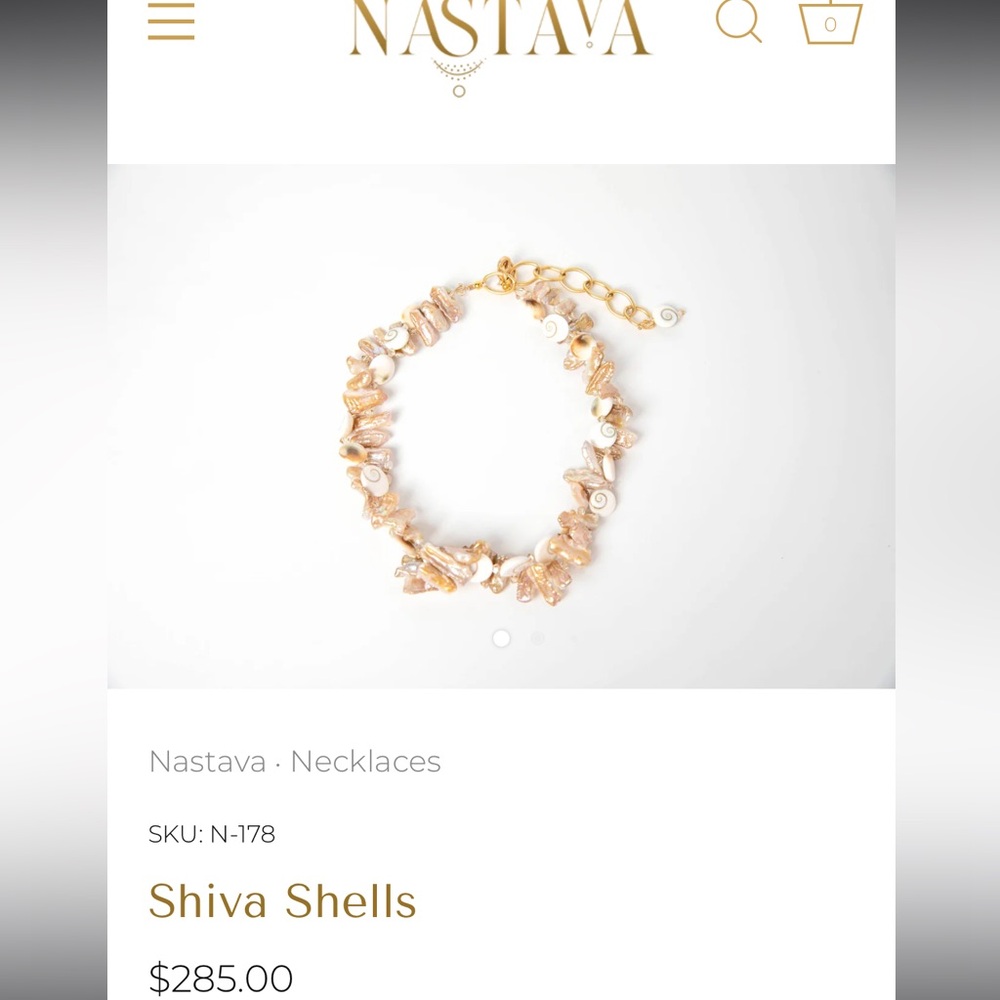 $285 New Nastava Shiva Shells & Biwa Pearls Wedding Mob